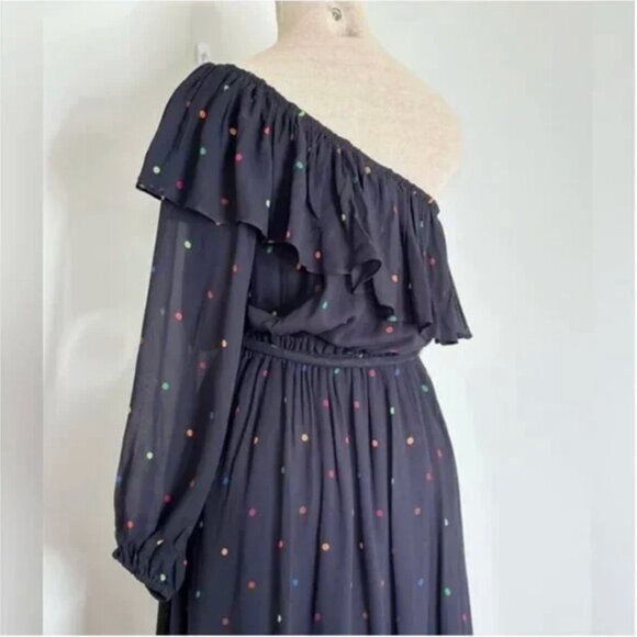 Farm Rio Black Dots One Shoulder Dress Size Medium NWT - Picture 11 of 15